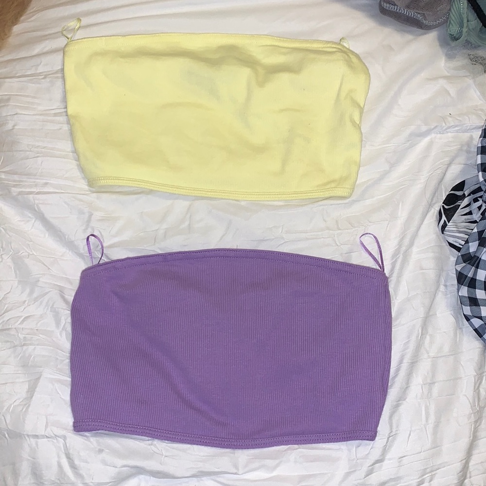 Tub tops purple and yellow
